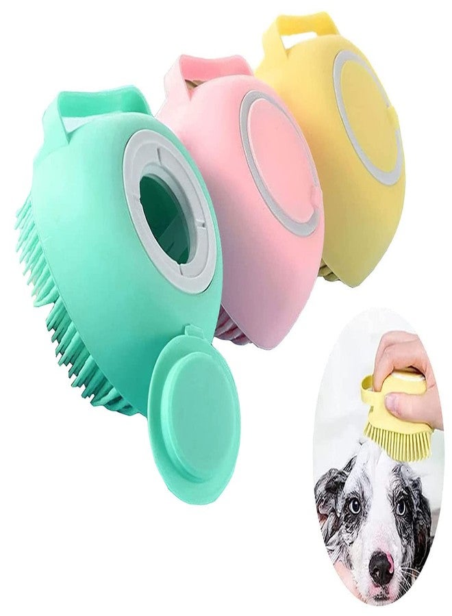WADY Dog Cat Bath Brush, Grooming Shower Brush, Puppy Massage Brush, Shampoo Dispenser, 3 Pack - Image 1